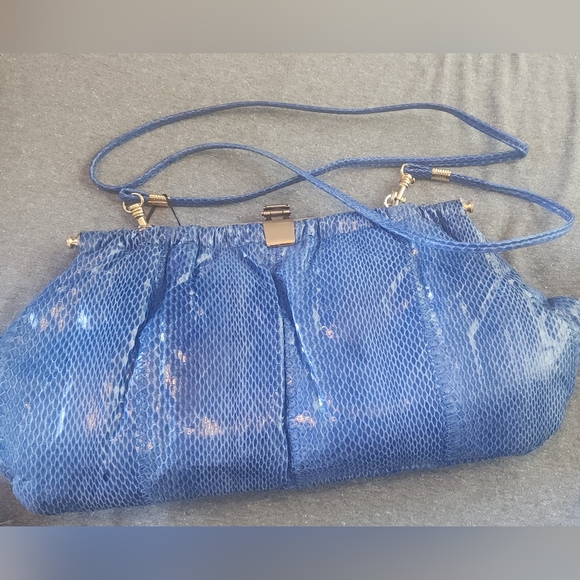 Handbags - Blue snake skin crossbody/clutch